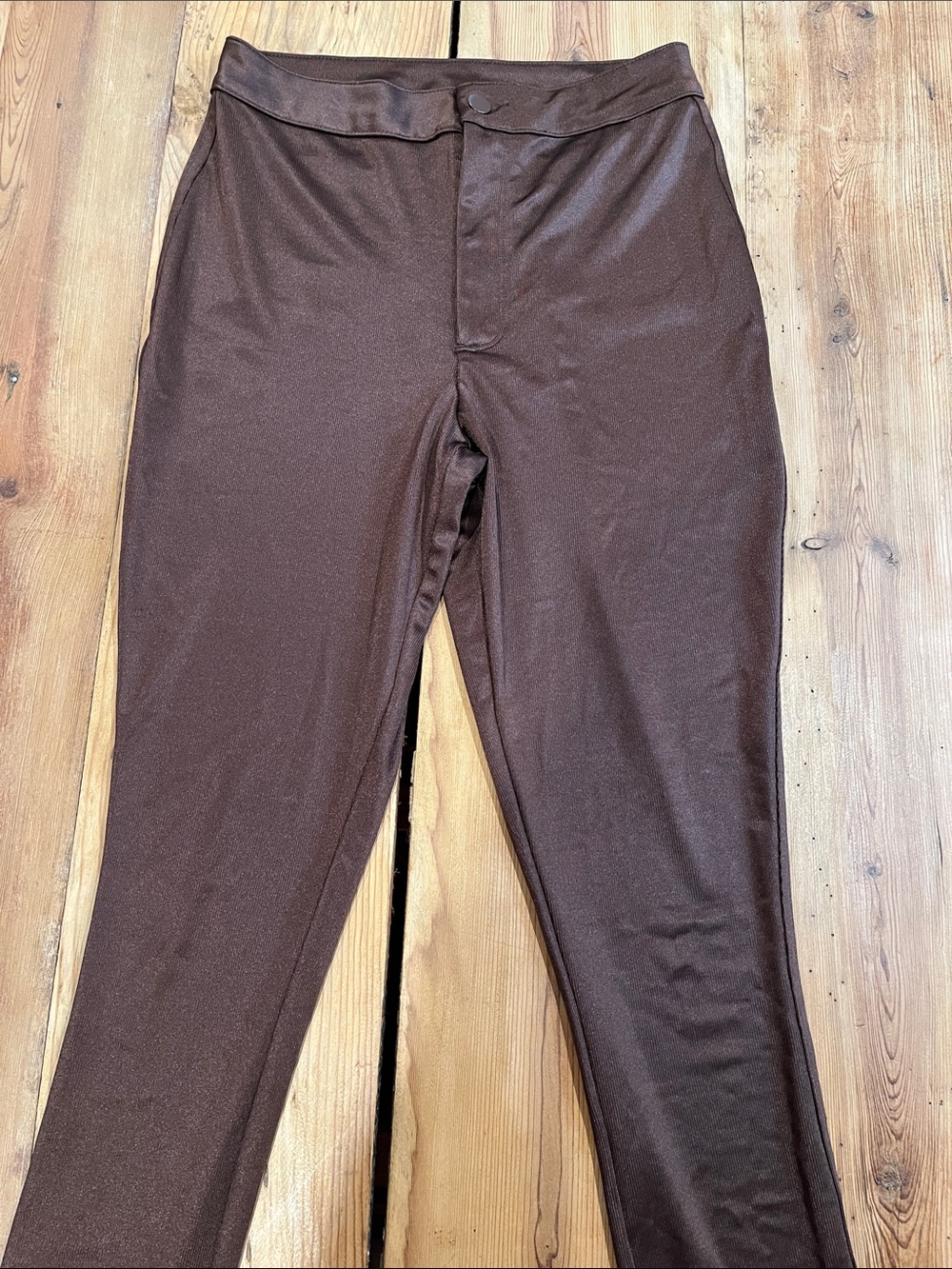 SKIMS M High Sheen HR Iridescent Brown Jeggings Disco Pants